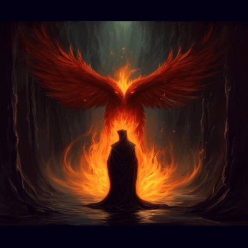 Grey_Fox_phoenix_wrapping_around_a_cloaked_man_with_a_hat_fe12987f-1862-44a3-a6f5-8ba850d59d5d